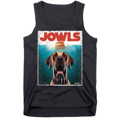 Great Dane Jowls Top Fawn Natural Dog Mom Burger Dad Tank Top