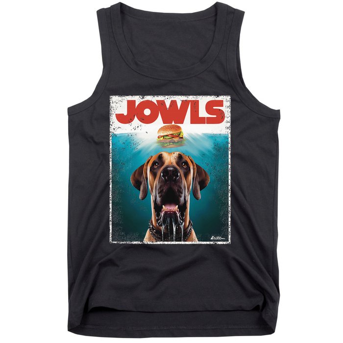 Great Dane Jowls Top Fawn Natural Dog Mom Burger Dad Tank Top