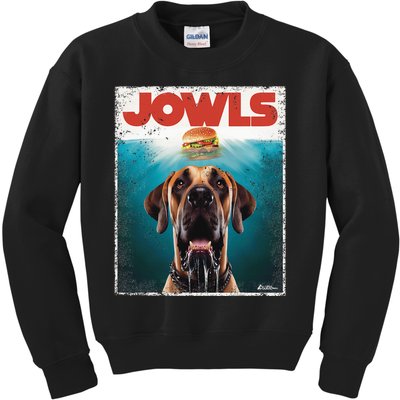 Great Dane Jowls Top Fawn Natural Dog Mom Burger Dad Kids Sweatshirt