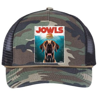 Great Dane Jowls Top Fawn Natural Dog Mom Burger Dad Retro Rope Trucker Hat Cap