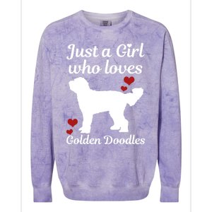 Goldendoodle Dog Just A Who Loves Golden Doodle Mom Gift Colorblast Crewneck Sweatshirt