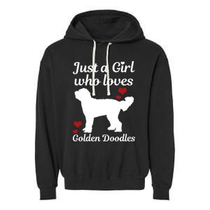 Goldendoodle Dog Just A Who Loves Golden Doodle Mom Gift Garment-Dyed Fleece Hoodie