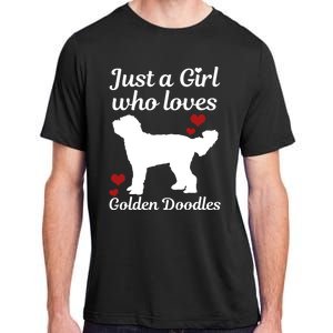 Goldendoodle Dog Just A Who Loves Golden Doodle Mom Gift Adult ChromaSoft Performance T-Shirt