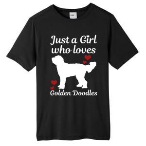 Goldendoodle Dog Just A Who Loves Golden Doodle Mom Gift Tall Fusion ChromaSoft Performance T-Shirt