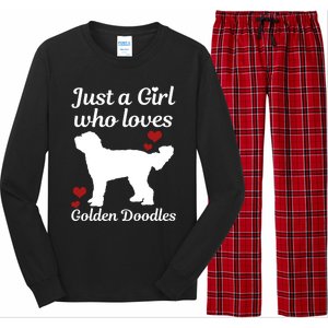 Goldendoodle Dog Just A Who Loves Golden Doodle Mom Gift Long Sleeve Pajama Set