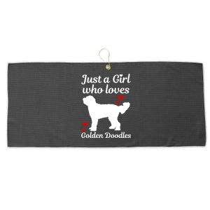 Goldendoodle Dog Just A Who Loves Golden Doodle Mom Gift Large Microfiber Waffle Golf Towel