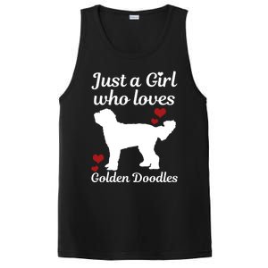 Goldendoodle Dog Just A Who Loves Golden Doodle Mom Gift PosiCharge Competitor Tank