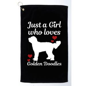 Goldendoodle Dog Just A Who Loves Golden Doodle Mom Gift Platinum Collection Golf Towel