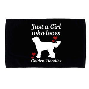 Goldendoodle Dog Just A Who Loves Golden Doodle Mom Gift Microfiber Hand Towel