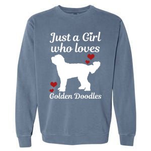 Goldendoodle Dog Just A Who Loves Golden Doodle Mom Gift Garment-Dyed Sweatshirt