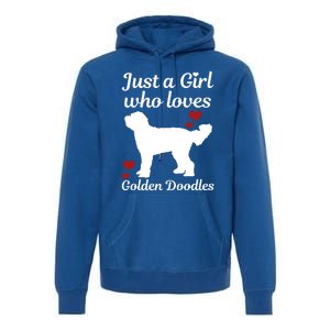 Goldendoodle Dog Just A Who Loves Golden Doodle Mom Gift Premium Hoodie