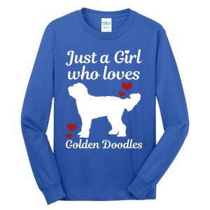 Goldendoodle Dog Just A Who Loves Golden Doodle Mom Gift Tall Long Sleeve T-Shirt