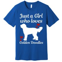 Goldendoodle Dog Just A Who Loves Golden Doodle Mom Gift Premium T-Shirt