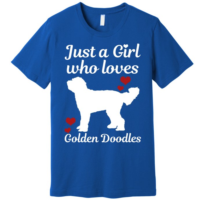 Goldendoodle Dog Just A Who Loves Golden Doodle Mom Gift Premium T-Shirt