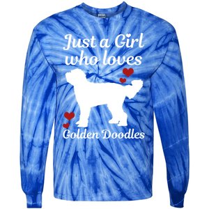 Goldendoodle Dog Just A Who Loves Golden Doodle Mom Gift Tie-Dye Long Sleeve Shirt