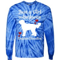 Goldendoodle Dog Just A Who Loves Golden Doodle Mom Gift Tie-Dye Long Sleeve Shirt