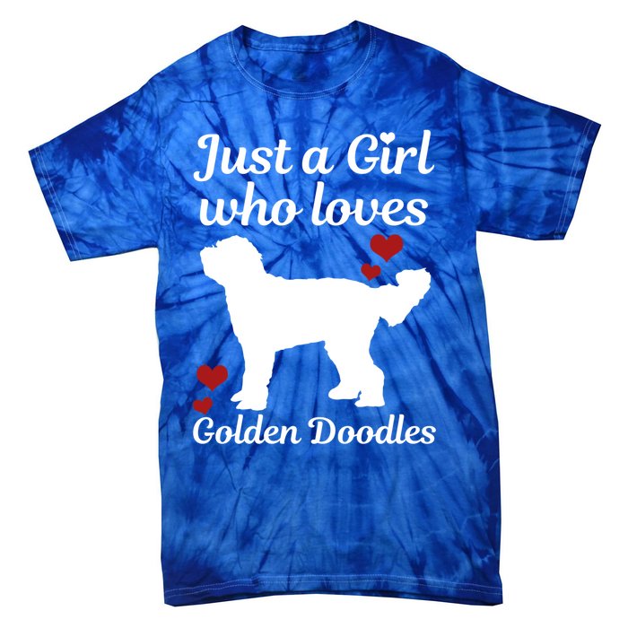 Goldendoodle Dog Just A Who Loves Golden Doodle Mom Gift Tie-Dye T-Shirt