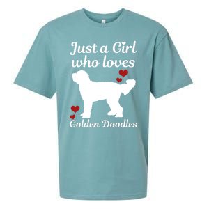 Goldendoodle Dog Just A Who Loves Golden Doodle Mom Gift Sueded Cloud Jersey T-Shirt