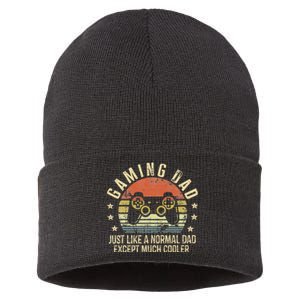 Gaming Dad Just Like A Normal Dad Except Much Cooler Gamer Sustainable Knit Beanie