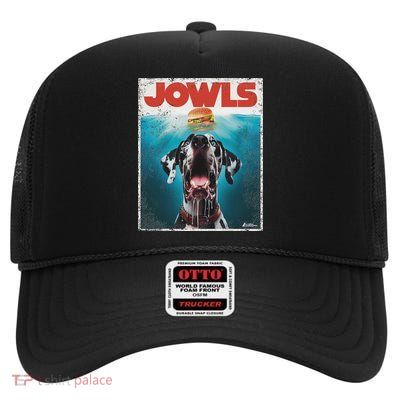 Great Dane Jowls, Paws Harlequin, Blue Eyes Dog Mom, Dog Dad High Crown Mesh Back Trucker Hat