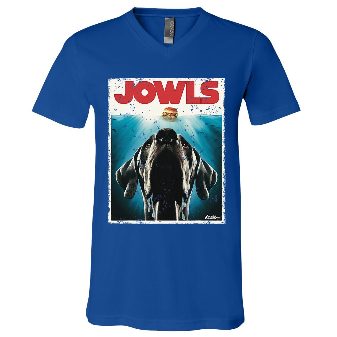 Great Dane Jowls Paws Top Drooling Dog Mom V-Neck T-Shirt