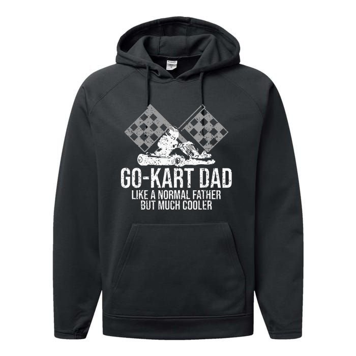 GoKart Dad Kart Racing GoCart Karting Gift For Daddy Performance Fleece Hoodie