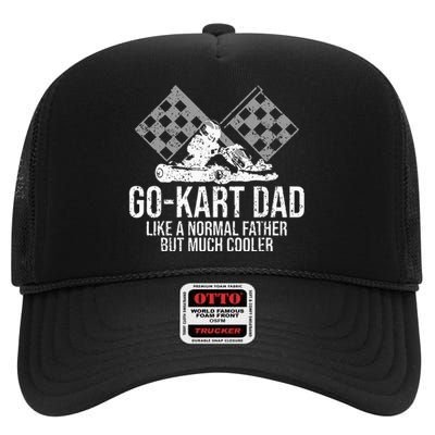 GoKart Dad Kart Racing GoCart Karting Gift For Daddy High Crown Mesh Back Trucker Hat