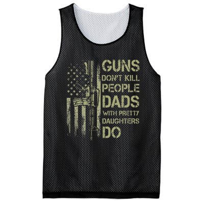 Guns Don't Kill People Dads With Pretty Daughters Humor Dad Mesh Reversible Basketball Jersey Tank