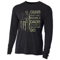 Guns Don't Kill People Dads With Pretty Daughters Humor Dad Cooling Performance Long Sleeve Crew