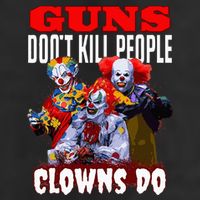 Guns Dont Kill People Clowns Do Scary Halloween 7 Panel Mesh Trucker Snapback Hat