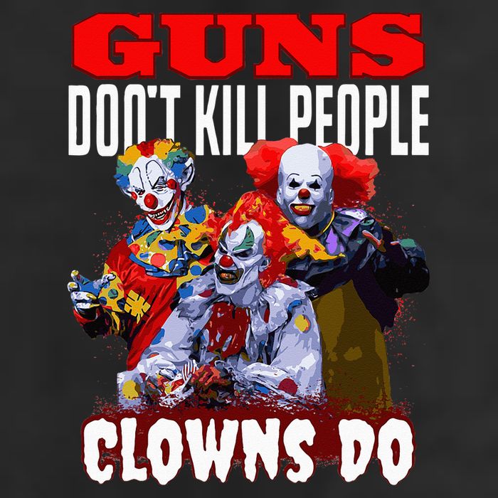 Guns Dont Kill People Clowns Do Scary Halloween 7 Panel Mesh Trucker Snapback Hat