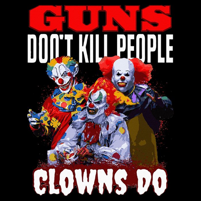 Guns Dont Kill People Clowns Do Scary Halloween Button