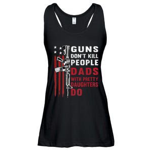 Guns Dont Kill People Dads With Pretty Daughters Humor Dad Ladies Essential Flowy Tank