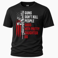 Guns Don't Kill People Dads With Pretty Daughters Humor Dad Gift Cooling Performance Crew T-Shirt