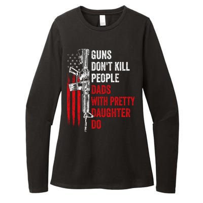 Guns Don't Kill People Dads With Pretty Daughters Humor Dad Gift Womens CVC Long Sleeve Shirt