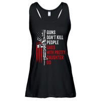 Guns Don't Kill People Dads With Pretty Daughters Humor Dad Gift Ladies Essential Flowy Tank