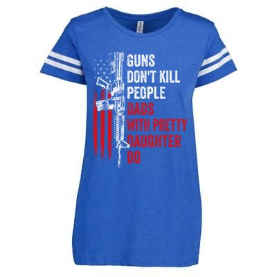 Guns Don't Kill People Dads With Pretty Daughters Humor Dad Gift Enza Ladies Jersey Football T-Shirt