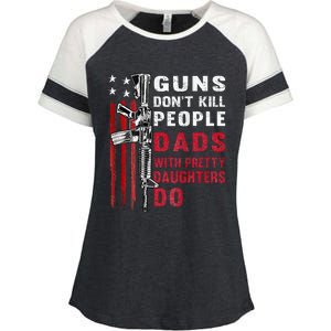 Guns DonT Kill People Dads With Pretty Daughters Enza Ladies Jersey Colorblock Tee