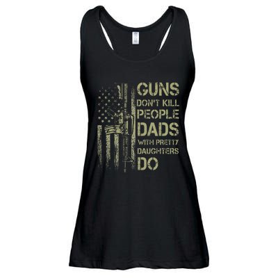 Guns DonT Kill People Dads With Pretty Daughters Humor Dad Ladies Essential Flowy Tank