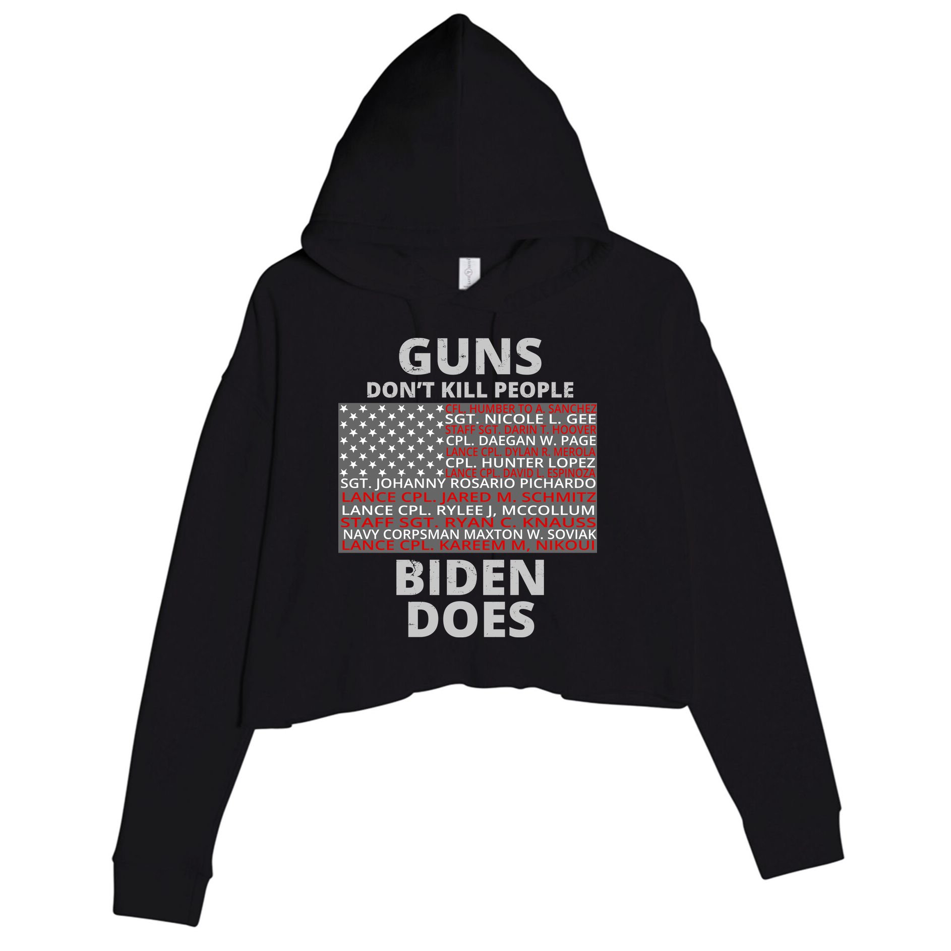 Guns Don't Kill People Biden Does 13 American Heroes Crop Fleece Hoodie