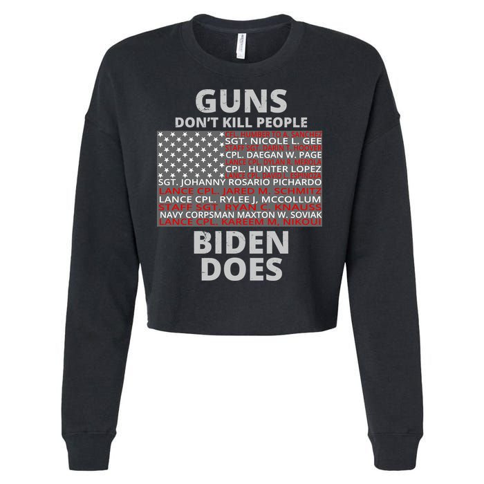 Guns Don't Kill People Biden Does 13 American Heroes Cropped Pullover Crew