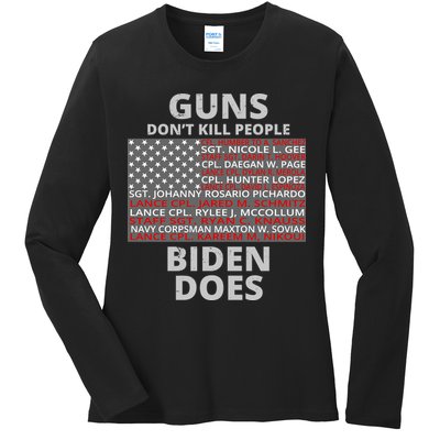 Guns Don't Kill People Biden Does 13 American Heroes Ladies Long Sleeve Shirt