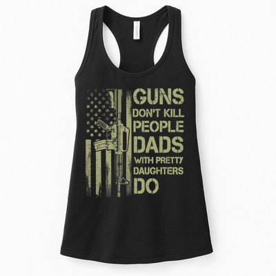 Guns Don't Kill People Dads With Pretty Daughters Humor Dad Womens Tank Top