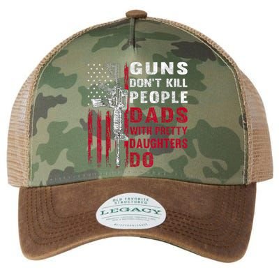 Guns Don't Kill People Dads With Pretty Daughters Humor Dad Legacy Tie Dye Trucker Hat