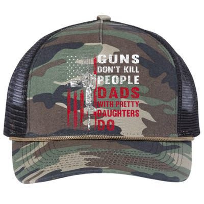 Guns Don't Kill People Dads With Pretty Daughters Humor Dad Retro Rope Trucker Hat Cap