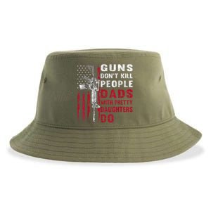 Guns Don't Kill People Dads With Pretty Daughters Humor Dad Sustainable Bucket Hat