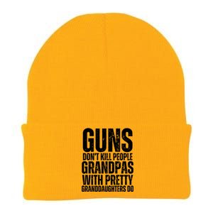 Guns Dont Kill People Grandpas With Pretty GrandDaughters Do Knit Cap Winter Beanie