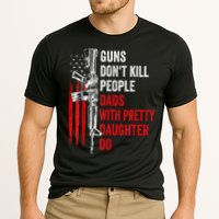 Guns Dont Kill People Dads With Pretty Daughters Humor Dad Gift Cooling Performance Crew T-Shirt