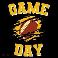 Game Day Kick Off Football Black And Yellow Team Fan Flatbill Hat