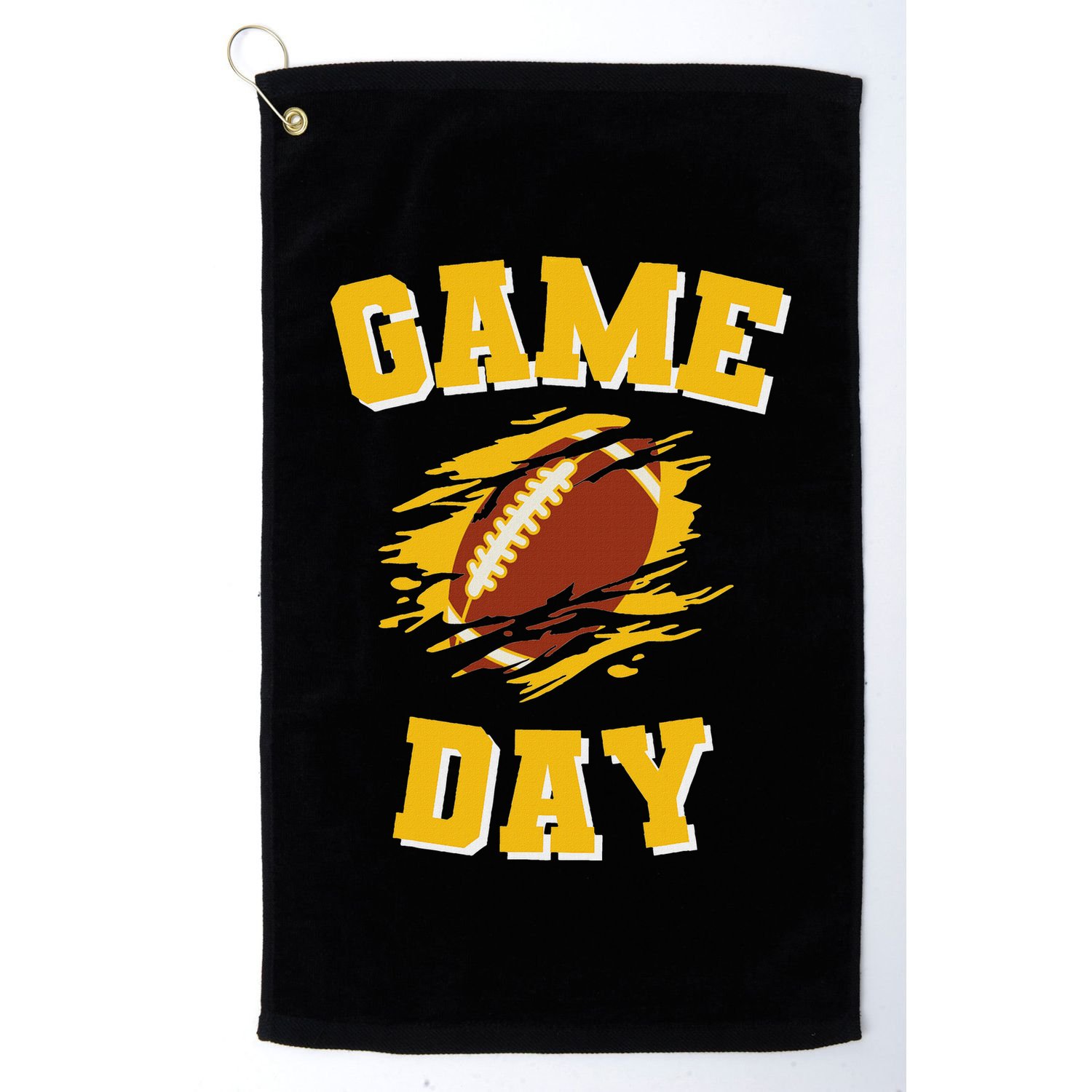 Game Day Kick Off Football Black And Yellow Team Fan Golf Towel